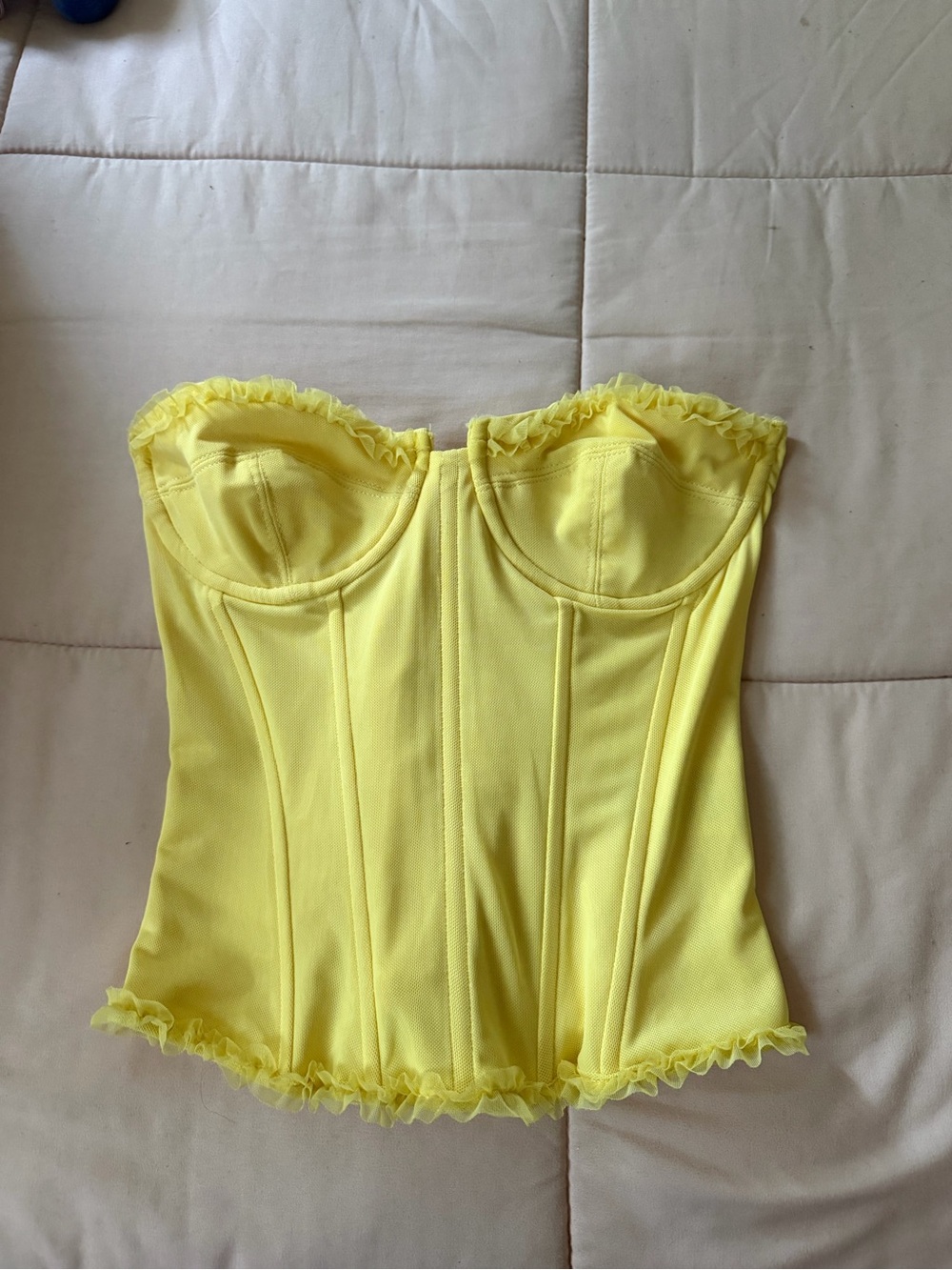 EdiktedYellow Strapless Bustier Corset Top - Women Intimates & Sleepwear